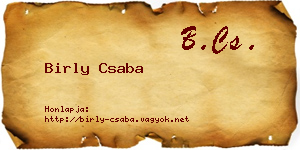 Birly Csaba névjegykártya